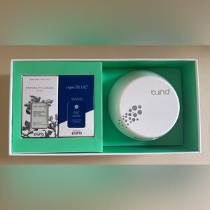 Pura Diffuser + capri BLUE Volcano & Brooklyn Candle Santorini BRAND NEW